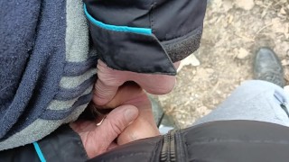 Old man fucks my foreskin – enjoying uncut cock – cum on uncut dick