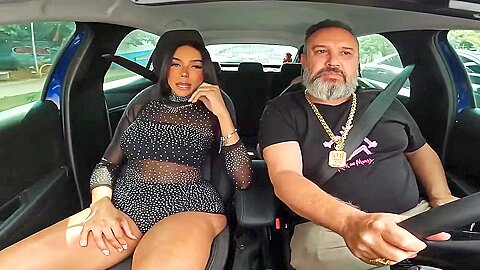 Sexy Tranny Fucked During Taxi Ride